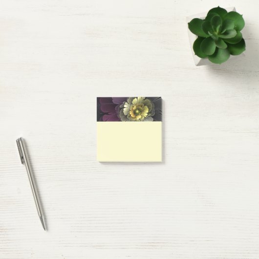 Abstract Modern Purpur Khaki Gray Fractal Flower Post-it® Notes (Kantoor)
