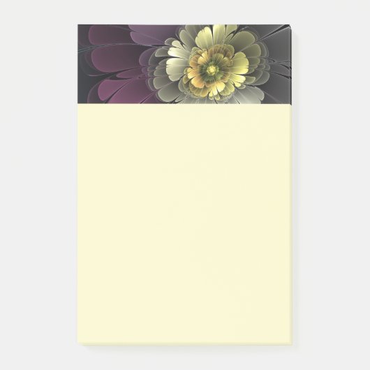 Abstract Modern Purpur Khaki Gray Fractal Flower Post-it® Notes (Voorkant)