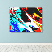 Abstract Modern Rood Geel Blauw Zwart Verpakt Canvas Afdruk (Insitu (Houten vloer))
