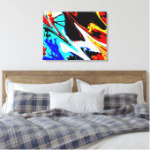Abstract Modern Rood Geel Blauw Zwart Verpakt Canvas Afdruk (Insitu (Slaapkamer))