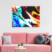 Abstract Modern Rood Geel Blauw Zwart Verpakt Canvas Afdruk (Insitu (Woonkamer))