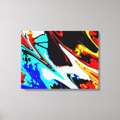 Abstract Modern Rood Geel Blauw Zwart Verpakt Canvas Afdruk (Voorkant)