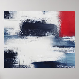 Abstract, modern rood wit poster