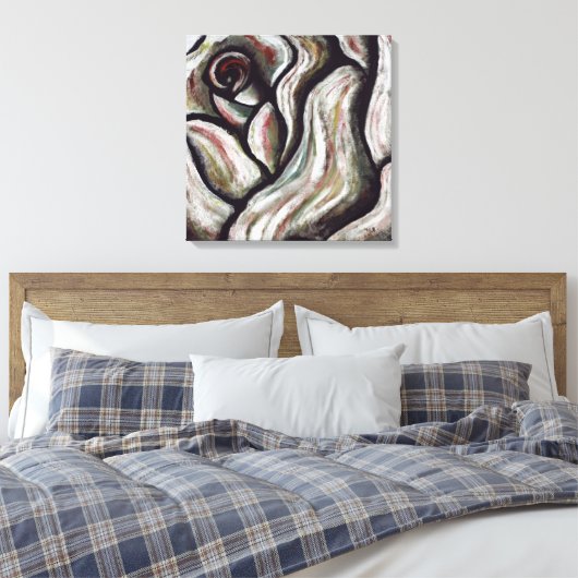 Abstract Modern Rood Zwart Roos Flower Art Paintin Canvas Afdruk (Insitu (Slaapkamer))