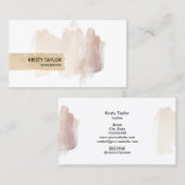 abstract modern roos goudblush roze visitekaartje (Voorkant / Achterkant)