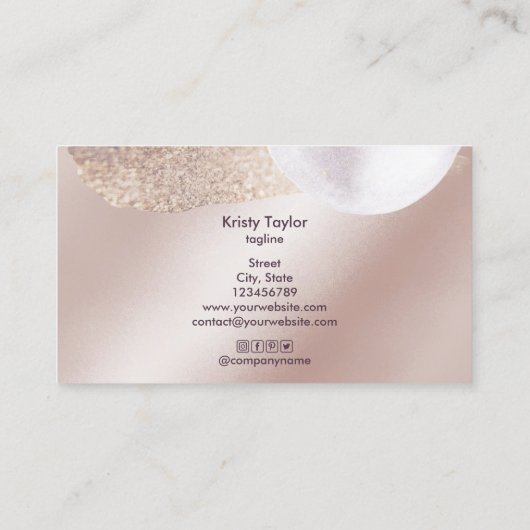 abstract modern roos goudblush roze visitekaartje (Achterkant)