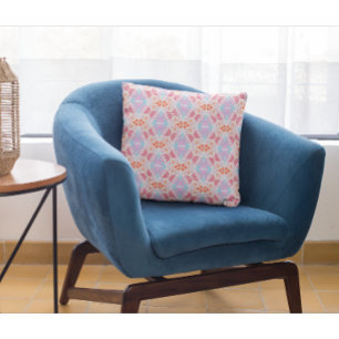 Abstract modern roze, blauw, rood patroon kussen