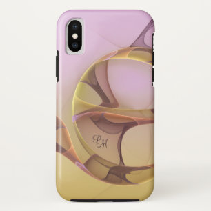 Abstract modern roze gouden kunstmonogram iPhone x hoesje
