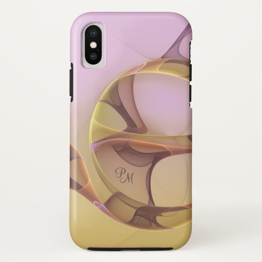 Abstract modern roze gouden kunstmonogram Case-Mate iPhone case (Achterkant)