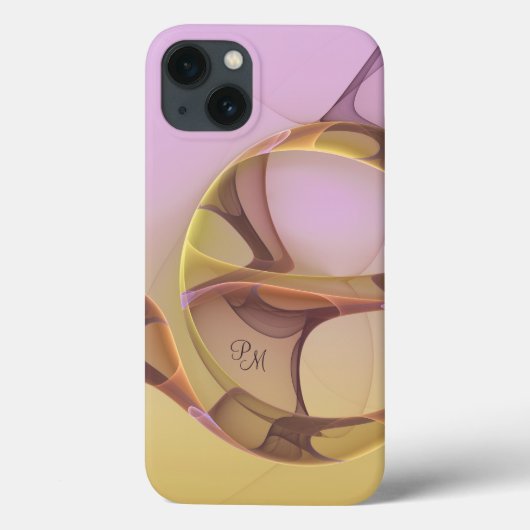Abstract modern roze gouden kunstmonogram Case-Mate iPhone case (Achterkant)