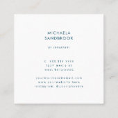 Abstract Modern Schilderen Blauwgroen Turquoise Vierkante Visitekaartje (Achterkant)