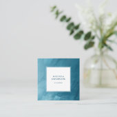 Abstract Modern Schilderen Blauwgroen Turquoise Vierkante Visitekaartje (Staand voorkant)