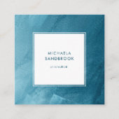 Abstract Modern Schilderen Blauwgroen Turquoise Vierkante Visitekaartje (Voorkant)