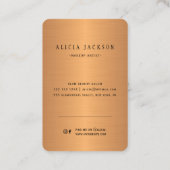 Abstract modern schilderij kopergoud monogram visitekaartje (Achterkant)