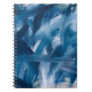 Abstract modern schilderlandschap. Blauwe nachtkun Notitieboek