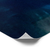 Abstract modern schilderlandschap. Blauwe nachtkun Poster (Hoek)