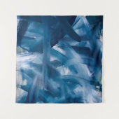 Abstract modern schilderlandschap. Blauwe nachtkun Wandkleed (Voorkant (horizontaal))