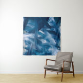 Abstract modern schilderlandschap. Blauwe nachtkun Wandkleed (In Situ (horizontaal))