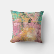 Abstract modern Sierkussen roze Turquoise