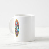 Abstract modern tattoo face art koffiemok (Voorkant links)