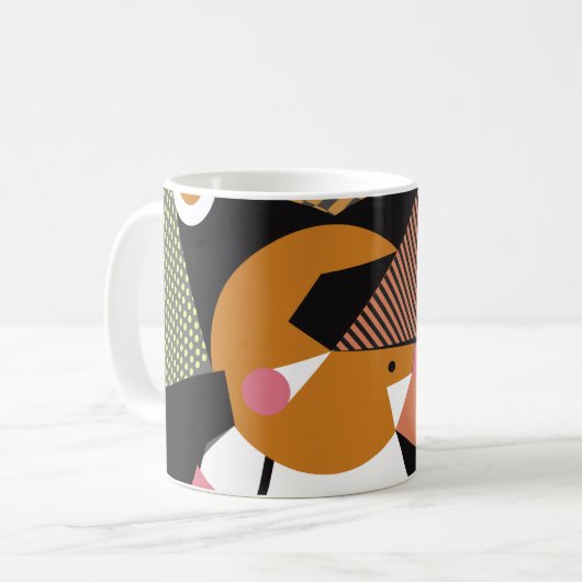 Abstract modern triangles background pattern illus koffiemok (Voorkant links)
