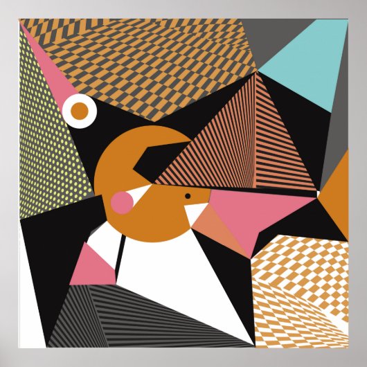 Abstract modern triangles background pattern illus poster (Voorkant)
