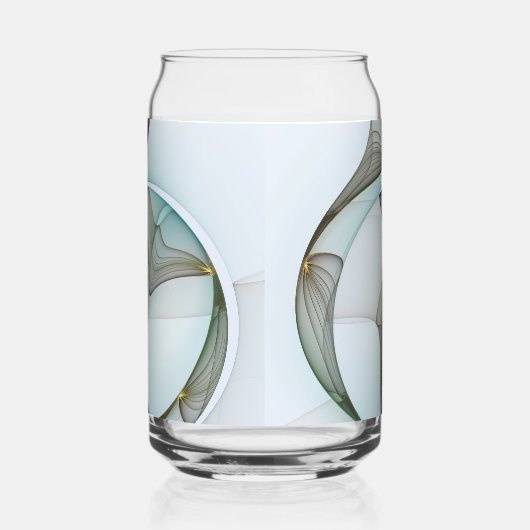 Abstract Modern Turquoise Brown Gold Elegance Blikvorm Glas (Rechts)