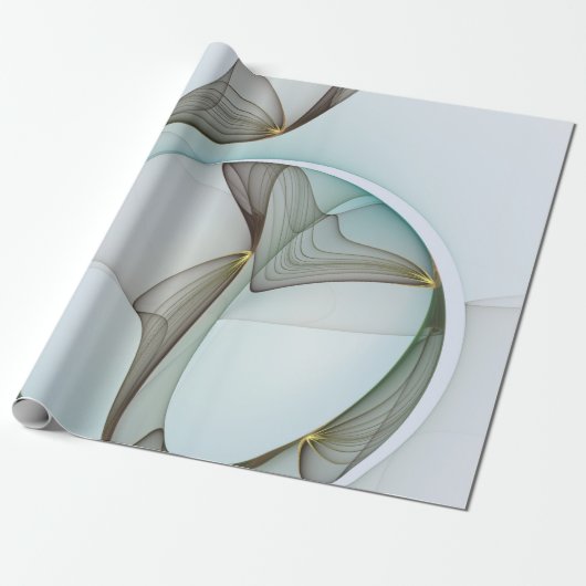 Abstract Modern Turquoise Brown Gold Elegance Cadeaupapier (Uitgerold)