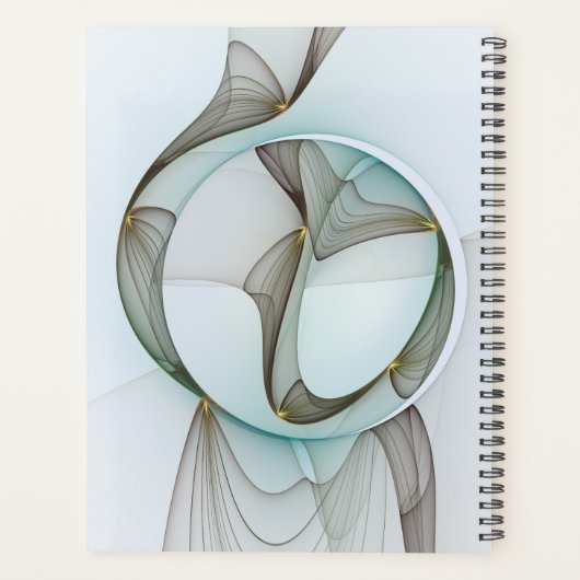 Abstract Modern Turquoise Brown Gold Elegance Planner (Achterkant)