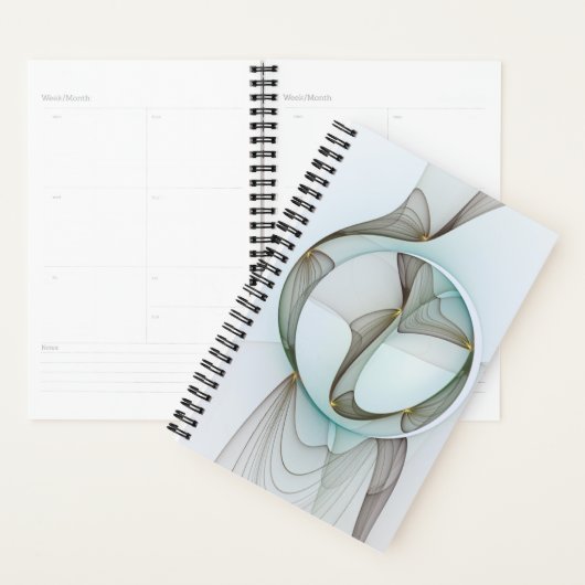 Abstract Modern Turquoise Brown Gold Elegance Planner (Display)