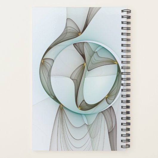 Abstract Modern Turquoise Brown Gold Elegance Planner (Achterkant)