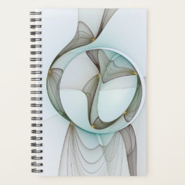 Abstract Modern Turquoise Brown Gold Elegance Planner