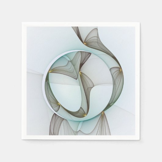 Abstract Modern Turquoise Brown Gold Elegance Servet (Voorkant)