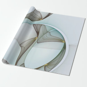 Abstract Modern Turquoise Bruin Goud Elegantie Cadeaupapier