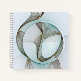 Abstract Modern Turquoise Bruin Goud Elegantie Notitieboek