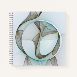 Abstract Modern Turquoise Bruin Goud Elegantie Notitieboek