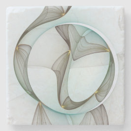 Abstract modern turquoise bruin gouden elegant stenen onderzetter