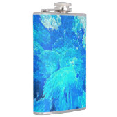 Abstract, modern, turquoise kwallenpatroon heupfles (Rechts)