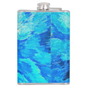 Abstract, modern, turquoise kwallenpatroon heupfles (Achterkant)