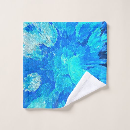 Abstract, modern, turquoise mozaïek bad handdoek (Wasdoekje)