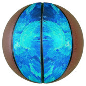 Abstract, modern, turquoise mozaïek basketbal (Verticaal)