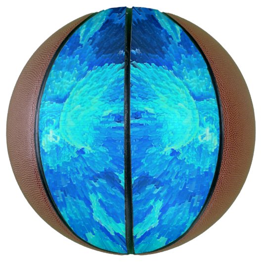Abstract, modern, turquoise mozaïek basketbal (Verticaal)