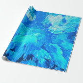 Abstract, modern, turquoise mozaïek cadeaupapier (Uitgerold)