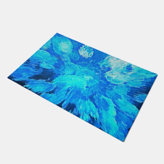 Abstract, modern, turquoise mozaïek deurmat (Schuin)