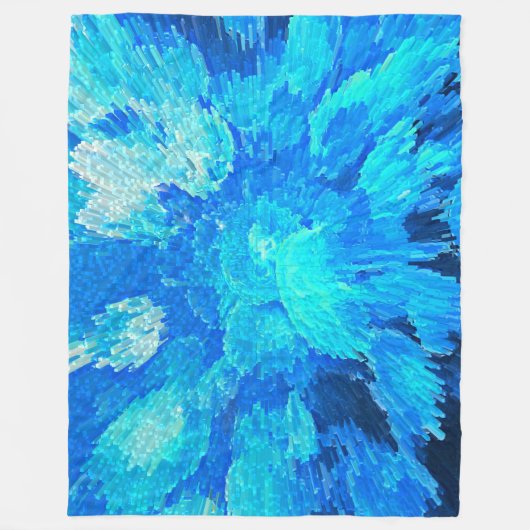 Abstract, modern, turquoise mozaïek fleece deken (Voorkant)