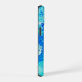 Abstract, modern, turquoise mozaïek iPhone 15 case (Rechterkant)