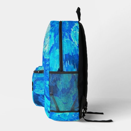 Abstract, modern, turquoise mozaïek, op maat bedrukte rugzak (Rechts)