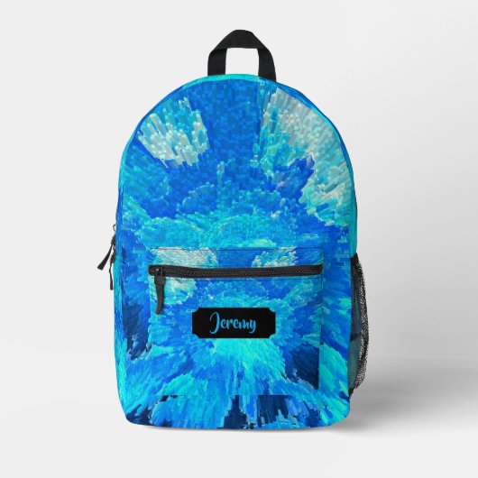 Abstract, modern, turquoise mozaïek, op maat bedrukte rugzak (Voorkant)