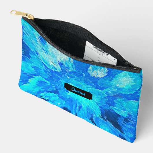 Abstract, modern, turquoise mozaïek, op maat etui (Open)