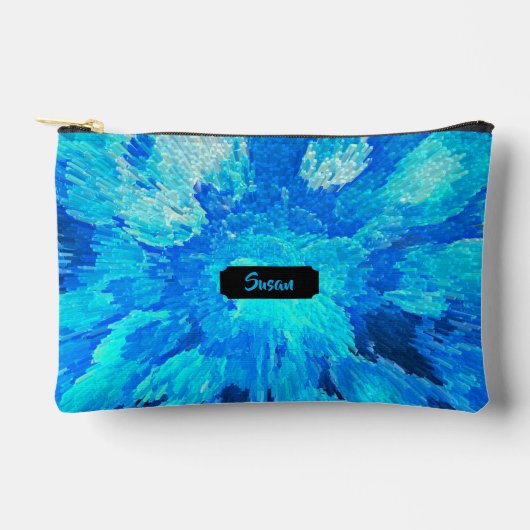 Abstract, modern, turquoise mozaïek, op maat etui (Voorkant)